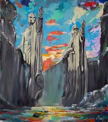 The pillars of the kings. The Gates Of Argonath Painting By Maria Petrovna Saatchi Art