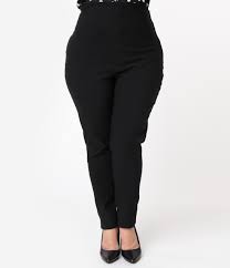 They may be pesky, but they are cute! Unique Vintage Plus Size Black High Waist Rizzo Cigarette Pants