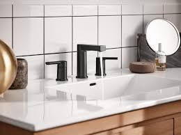 Matte black bathroom faucet, wildon home eliana widespread bathroom faucet reviews flair widespread bathroom faucet bathroom. Rinza Matte Black Two Handle Bathroom Faucet 84629bl Moen Bathroom Faucets Moen Black Bathroom Faucet Bathroom