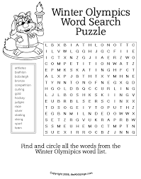winter olympics word search puzzle sheet free coloring pages for kids printable colouring sheets