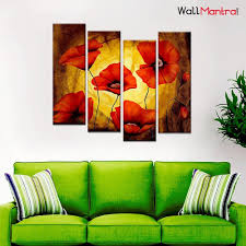 Choosing a painting to adorn your home wall decor can be tough. Simple Flower Wall Painting In Multiple Frames Wallmantra
