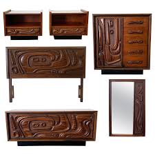 2000 baker road high point, nc 27260. Oceanic Sculpted Walnut Six Piece Bedroom Set By Pulaski Furniture Co Circa 1969 At 1stdibs