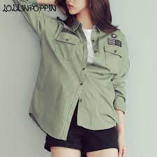 Maybe you would like to learn more about one of these? Women Military Style Army Shirt Long Sleeve Ladies Light Army Green Shirts Badges Embellished Boyfriend Style Casual Shirts Green Shirt Free Shipping Womenwomen Style Aliexpress