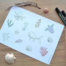 coloriage animaux marins printemps homme requin