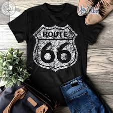 Historical Route 66 Faded Grunge T Shirt