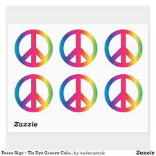 Peace Sign Tie Dye Groovy Colors Classic Round Sticker Zazzle Com Peace Sign Work Stickers Create Custom Stickers