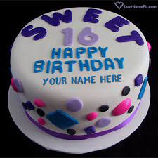 Enjoy your freedom and be smart. Sweet 16th Birthday Cake For Girls With Name Photo Happy Birthday Wishes Sweet 16 Birthday Cake Happy Birthday Cakes Birthday Cake Write Name