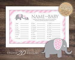 Elephant baby shower free printables, elephant baby we understand that somewhile it is quite hard to find ideas in relation with elephant baby shower printables, here we. Instant Download Pink Elephant Baby Shower Games For Girl Etsy Pink Elephants Baby Shower Baby Animal Games Elephant Baby Shower