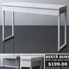 The high gloss surfaces reflect light and give a vibrant look. Besta Burs Desk High Gloss White 3d Models Stlfinder