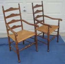 Find roomy chairs and occasional chairs; Ethan Allen Ladderback Dining Chairs Rush Seats Carved Spindles Chair New Furniture Dining Chairs