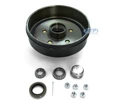 Next lay the hub or hub drum face down on a table and fill the rear of the hub cavity with liberal amounts of grease, carefully coating the rear race surface. Trailer Brake Drum Hub 5 Lug Fits 3 500lb Axle 5 On 4 1 2 Bolt Pattern