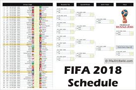 Fifa 2018 Football World Cup Schedule Schedule World Cup Schedule Fifa World Cup Match