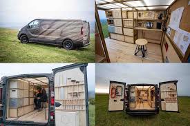 Nissan Un Nv300 Transforme En Menuiserie Mobile Rangement Fourgon Fourgon Camping Car Nissan