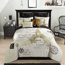Opulent Eiffel Tower 8 Piece Full Comforter Set In Metallic Gold Black And White Paris Decor Bedroom Paris Themed Bedroom Paris Room Decor