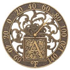 Many modern indoor/outdoor sets include a wireless outdoor component, so you don't have to run a potentially dangerous and cumbersome line. Silhouette Monogram 12 Personalized Indoor Outdoor Wall Thermometer Whitehall Products