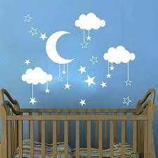 White Clouds Moon Stars Nursery Children S Wall Sticker Nursery Decal Walldecor Trending Now 5 Erkek Bebek Odalari Cocuk Odasi Bebek Odasi