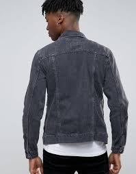 Pull Bear Denim Jacket In Washed Black Grey Men Jackets Pull