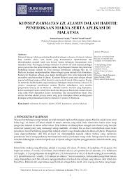 Pdf Konsep Rahmatan Lil Alamin Dalam Hadith Penerokaan Makna Serta Aplikasi Di Malaysia