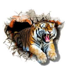On The The Tiger Jumps Out Of The 3d Illustration 3d Art 3d Rendering Background Png Transparent Clipart Image And Psd File For Free Download Tiger Illustration 3d Illustration 3d Art