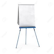 blank flipchart over white background view of the front side