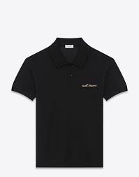 Black And Gold Polo T Shirt Saint Laurent Classic Sweet Dreams Polo Shirt In Black And Gold Pique Cotton Modesens Polo Shirt Shirts Pique Polo Shirt