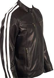 Black And White Striped Leather Jacket Dakar Mens Leather Jacket Black With White Stripes S 38 Leatherbox Http Www Amazon Co U Black Leather Jacket Men Men S Leather Jacket Leather Striped