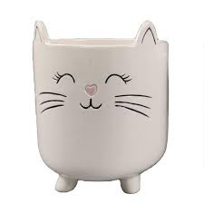See more ideas about outdoor planter boxes, planter boxes, modern planters outdoor. Cat Planter Succulent Plant Large Pot Indoor Outdoor White Ceramic
