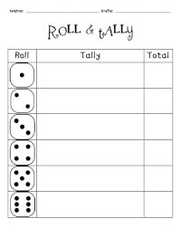 Free Roll Tally Math Game Great For Learning Basic