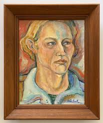 Pat Beck California Vintage Modern Portrait Expressionism Impressionism  Painting