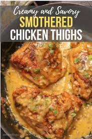 Creamy Smothered Chicken Thighs Cooked By Julie Video Recipe Smothered Chicken Recipes Chicken Thights Recipes Chicken Recipes