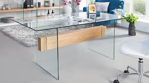Each cad and any associated text. Bureau Droit En Verre Trempe Transparent Avec Bois June Gdegdesign