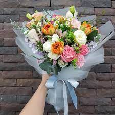 Garden Bouquet Of Tulips Roses Eustoma Veronica Flowers Bouquet Flowers Bouquet Gift Luxury Flowers