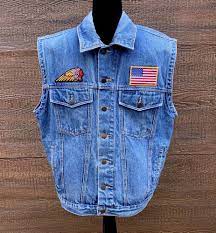 Indian Motorcycle Vintage 80s Denim Jean Biker Vest Men S L Vfimagewear Vest