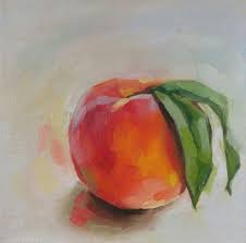 Peach Oil Painting Kaliegravesart Com Kalie Graves Art Fruit Painting Fruit Art Painting