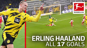 Erling braut haaland is a norwegian professional footballer who plays as a striker for bundesliga club borussia dortmund and the norway nati. Erling Haaland 17 Goals In Only 18 Bundesliga Games Youtube