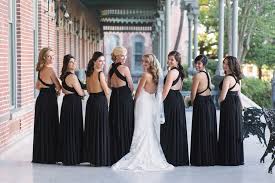 Elegant Black And White South Tampa Wedding Oxford Exchange Black Bridesmaid Dresses Bridesmaid Dresses Wedding Oxfords