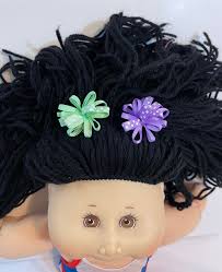 NEW Cabbage Patch Doll "ribbon Hair Barrettes" Pair of (2) Doll Ponytail  Pigtail Clips, 14" & 16" Cabbage Patch Doll Hair, Cabbage Patch Kid