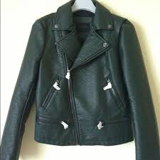 Zara Green Leather Jacket Green Leather Jackets Leather Jacket Clothes Design