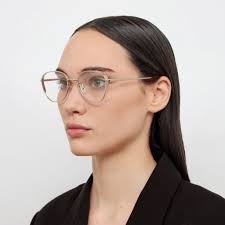 LINDA FARROW HARDY OVAL OPTICAL FRAME IN LIGHT GOLD