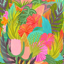 Tropical flowers come with various types and colors. Stylized Tropical Plants And Flowers Digital Art By Sarah Constantino