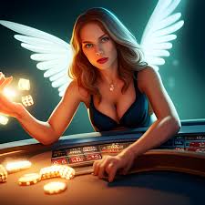 beautiful female angel playing craps in ...