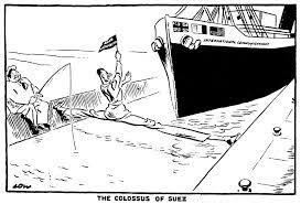 Suez crisis of 1956 refers to a crisis which developed as a result of nazer the leader of egypt , nationalising the suez canal, which was followed by a war, where britain, france and israel attacked. Cartoon By Low On The Suez Crisis 31 July 1956 Cvce Website