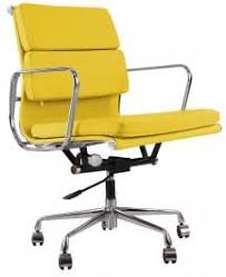 The most common eames style chair material is cotton. Eames Style Ea217 Soft Pad Office Chair In Italian Leather Yellow 285 Cool Furniture Chair Furniture