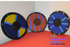 A request that came from the wife of the. Cardboard Box Viking Shield The Madhouse Mummy Crafts For Kids