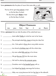 In this english worksheet, the student writes the letters pr in the correct location to complete the worksheet. Grammar Basics Object Pronouns Worksheet Education Com Pronoun Worksheets Object Pronouns Speech And Language