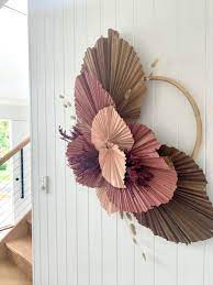 Or ideas for wall art above couch and wall art arrangement ideas. Dried Palm Floral Wall Art Palm Leaf Decor Flower Wall Decor Dried Flower Wreaths