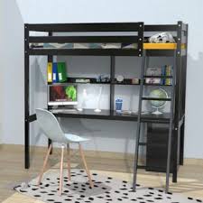 60x120 60x140 60x170 70x140 70x160 70x180 70x190 70x200 80x180 80x190 80x200. Lit Mezzanine Studio 140x190 1 Sommier Caisson 3 Tiroirs Bureau Etagere Noir Lit Pour Enfant Achat Prix Fnac