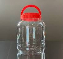 Plastic Jars with Handle Lid 154 oz. - 70 Cases of 12 Units each case.