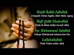 Hasbi rabbi jallallah, ma fi qalbi ghayrullah cukuplah tuhan bagiku allah maha agung, tiada tuhan dalam hatiku kecuali allah nur muhammad salallah laila hail laallah cahaya muhammad selamat. Maksud Zikir Hasbi Rabbi Jallallah Malaybingk