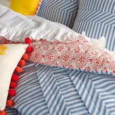 Blue ticking stripe duvet cover. The Pioneer Woman Ticking Stripe Duvet Cover Full Queen Blue Walmart Com Walmart Com